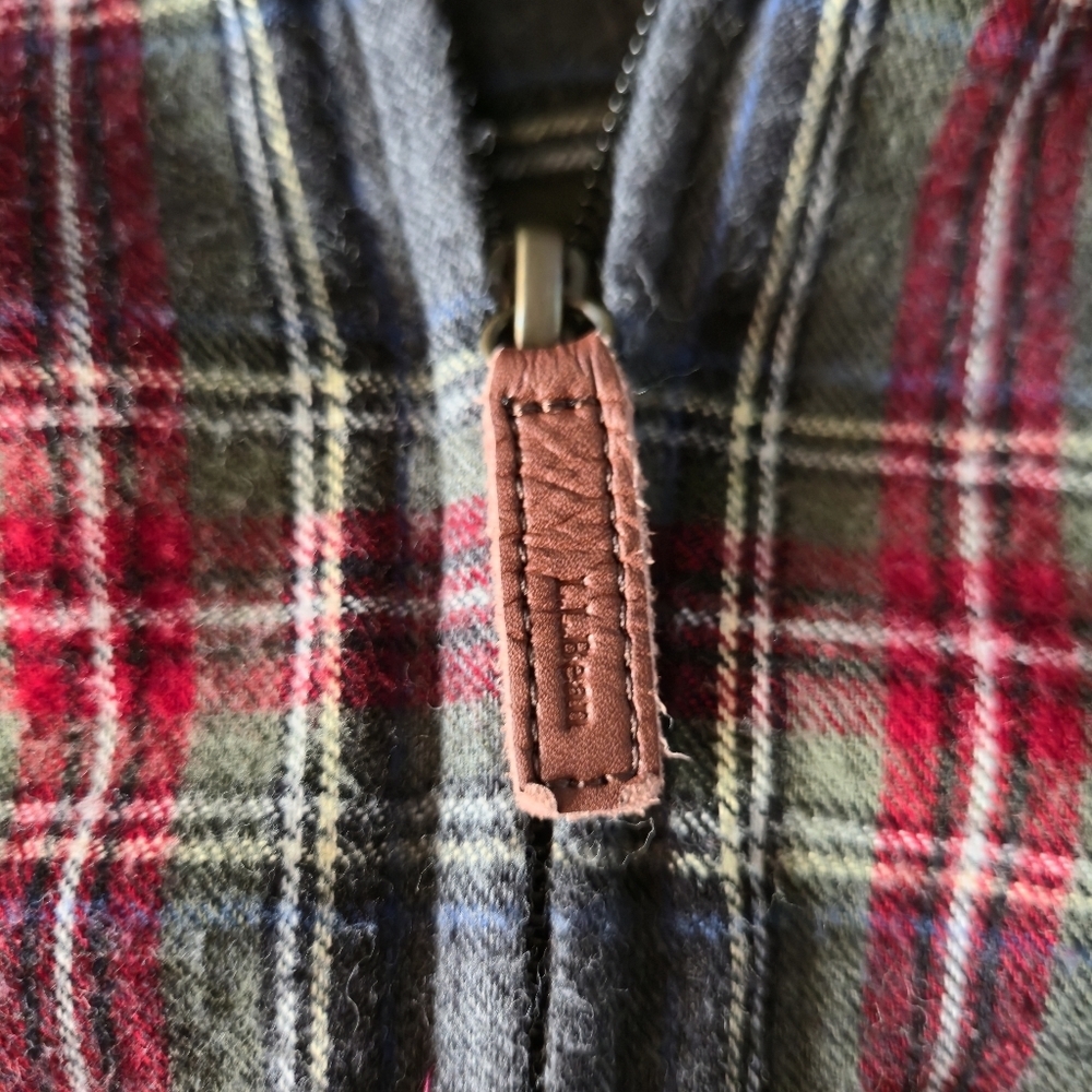 L.L. Bean Flannel Hoodie Zip Up Scotch Plaid 100% Cotton Relaxed Fit S Shacket - Picture 6 of 10